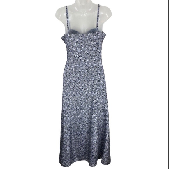 REBECCA TAYLOR Midi Slip Silk Dress Violet Fleur Sleeveless - Picture 2 of 12